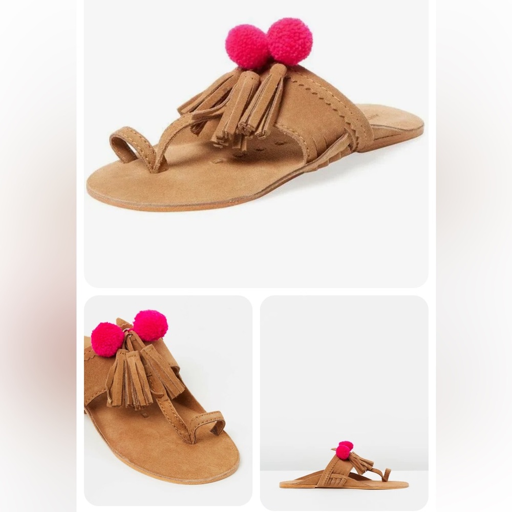 New Antik Batik suede Pom Pom sandals